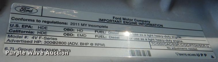 image for item DG1687 2011 Ford F450 Super Duty XL  truck cab and chassis