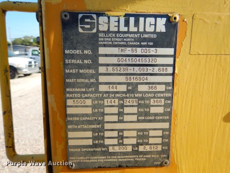 image for item DG1691 Sellick TMF-55  forklift