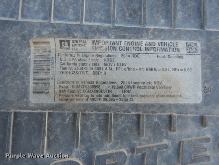 image for item DG1694 2014 Chevrolet Express G3500  box truck