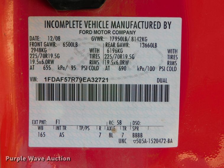 image for item DK8624 2009 Ford F550 Super Duty XL  flatbed truck