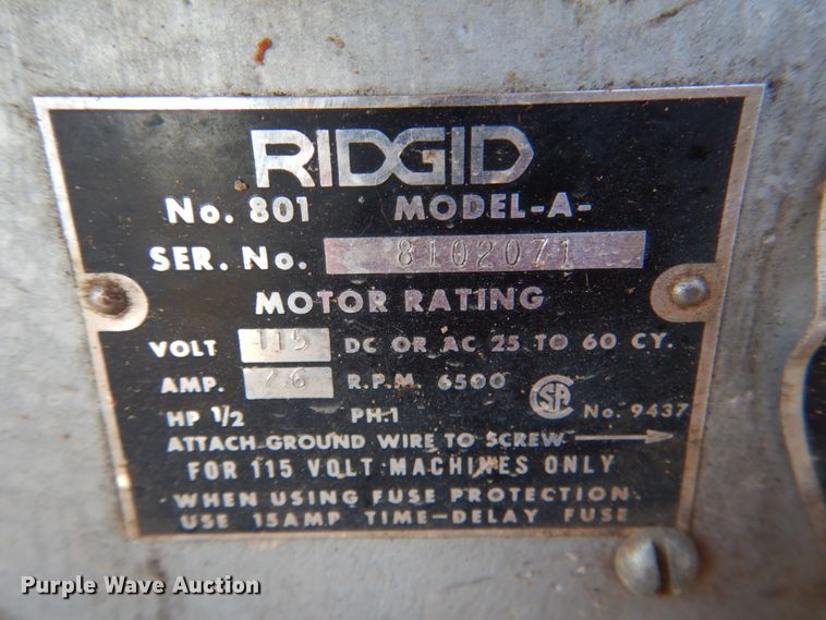 image for item DL0567 Ridgid 801  pipe threader and die