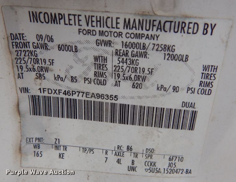 image for item DM0610 2007 Ford F450 Super Duty  utility / service truck