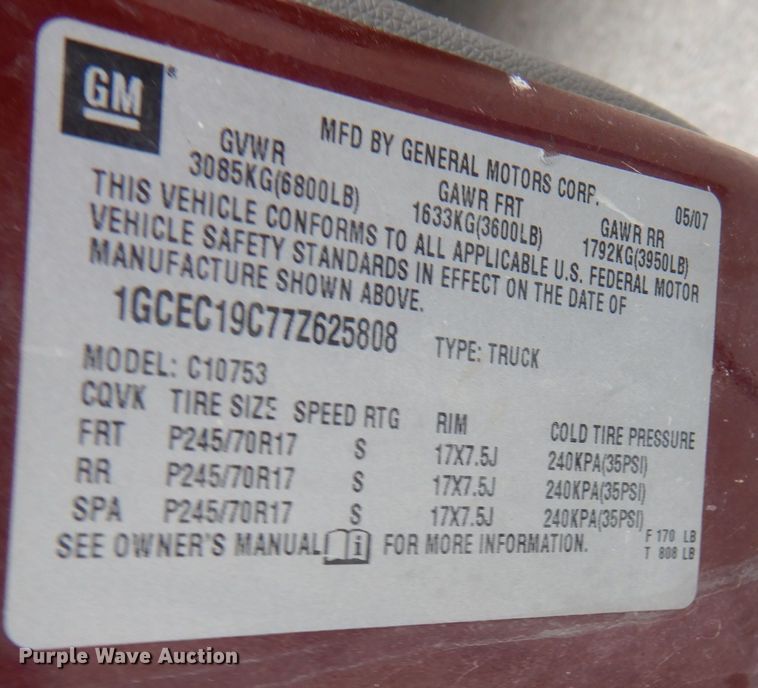 image for item DM1472 2007 Chevrolet Silverado 1500  Ext. Cab pickup truck