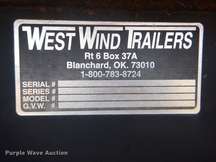 image for item DM3951 1999 West Wind Trailers  equipment trailer