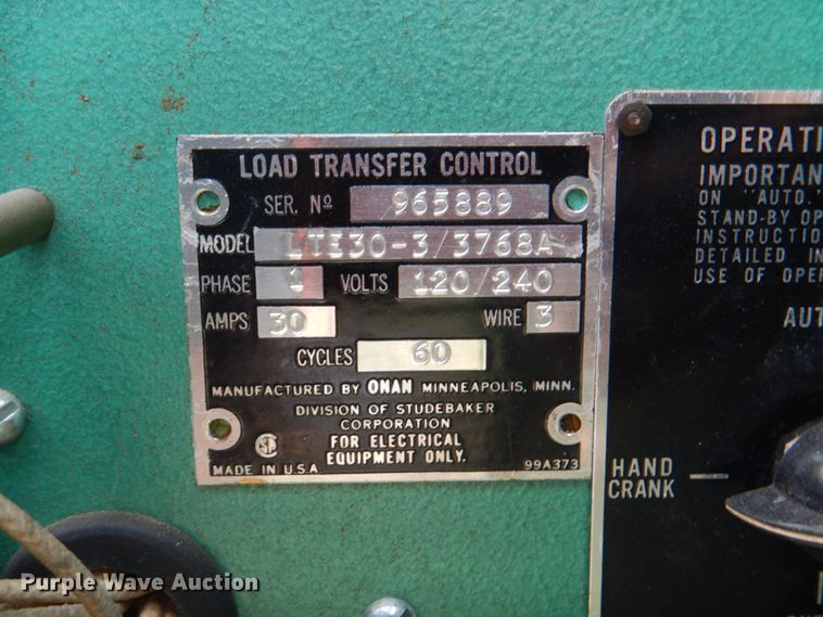 image for item DM3969 Onan 6DJB-3R/6152R  generator