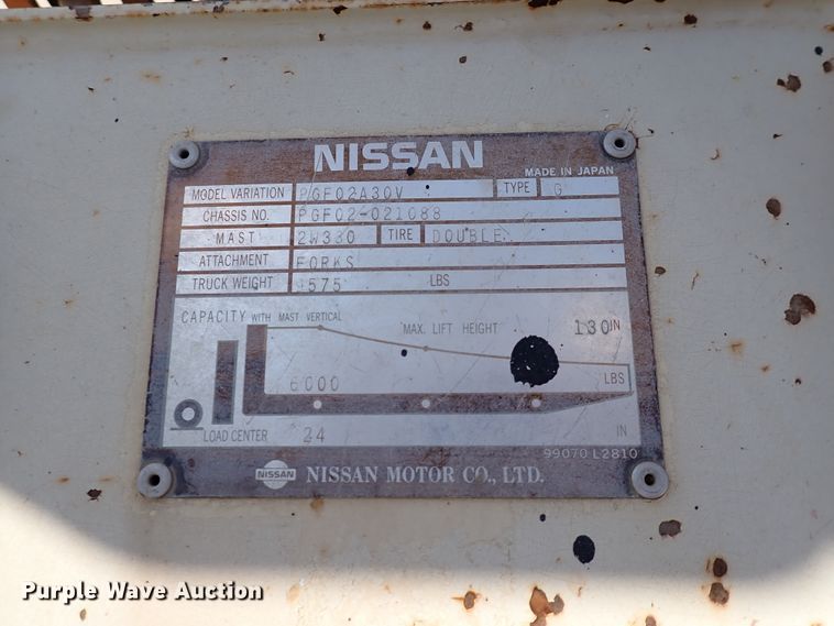 image for item DM5003 Nissan 6000  forklift