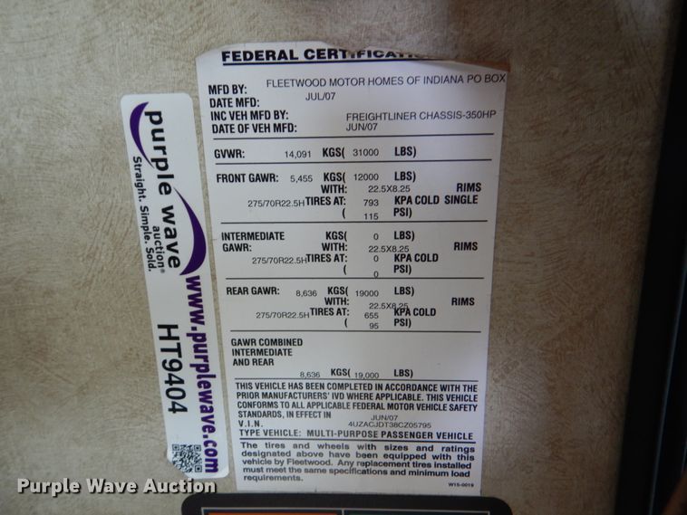 image for item HT9404 2008 Fleetwood Discovery  RV