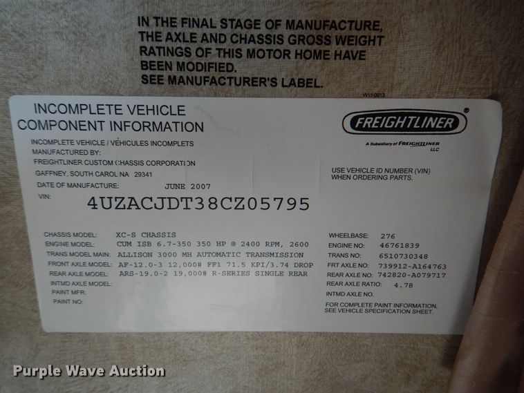 image for item HT9404 2008 Fleetwood Discovery  RV