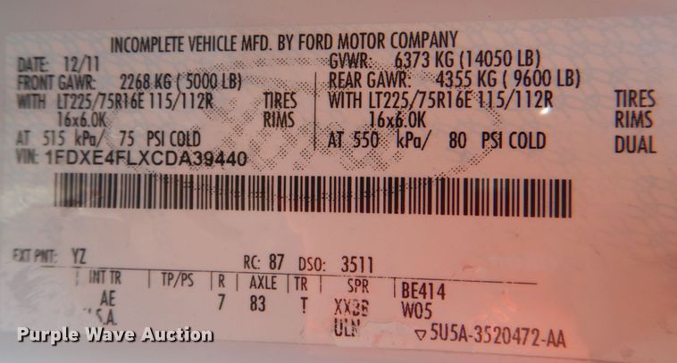 image for item HT9411 2012 Ford E450 Super Duty  sprayer truck