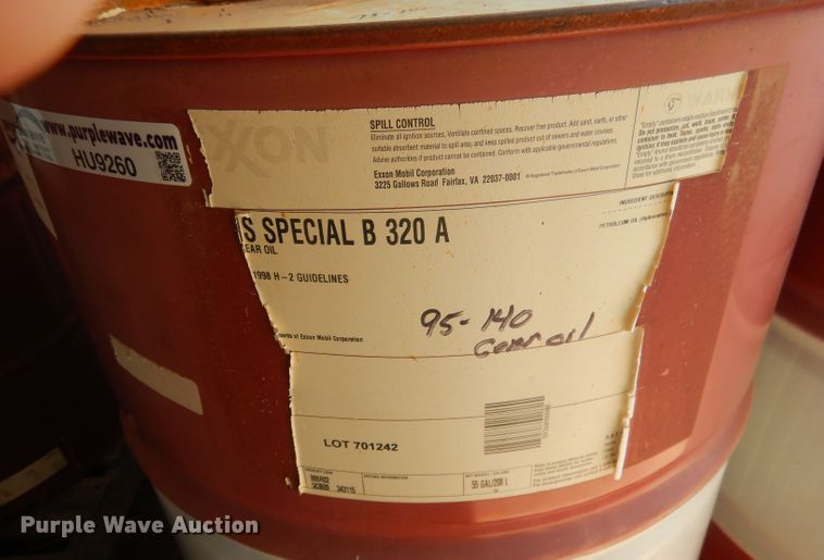 image for item HU9260 (9) 55 gallon drums of 95-140 gear oil