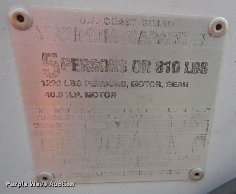 image for item HU9267 1989 Lund American  boat