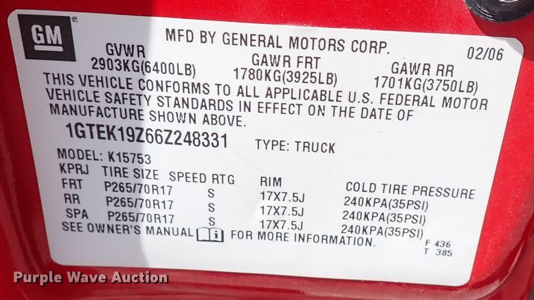 image for item IB9021 2006 GMC Sierra 1500  Ext. Cab pickup truck