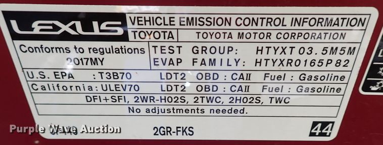 image for item IN9559 2017 Lexus RX350  SUV