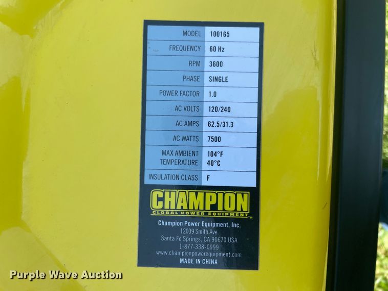 image for item IR9990 Champion 100165  generator