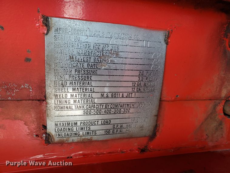 image for item IX9967 1982 International 1754  fuel truck