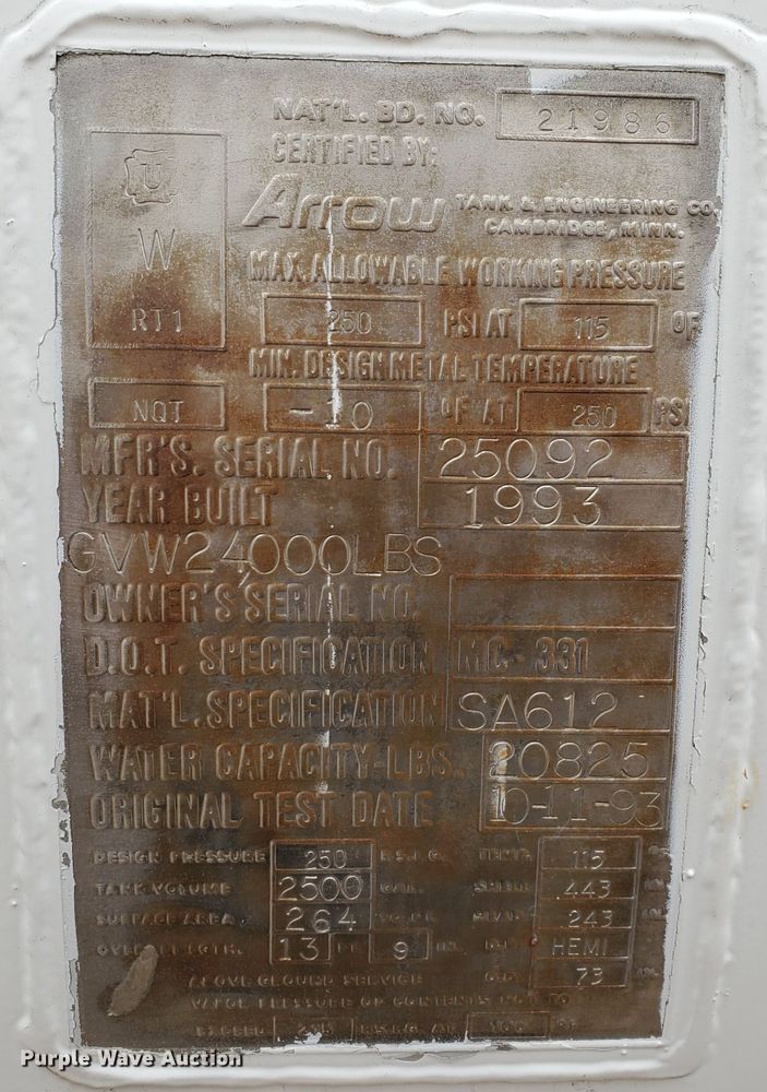 image for item IX9968 1993 Chevrolet Kodiak  propane truck