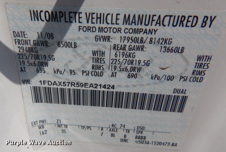 image for item JI9427 2009 Ford F550 Super Duty XL  SuperCab utility / service truck