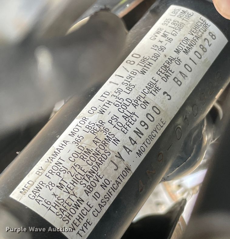 image for item JQ9734 1981 Yamaha 650  motorcycle