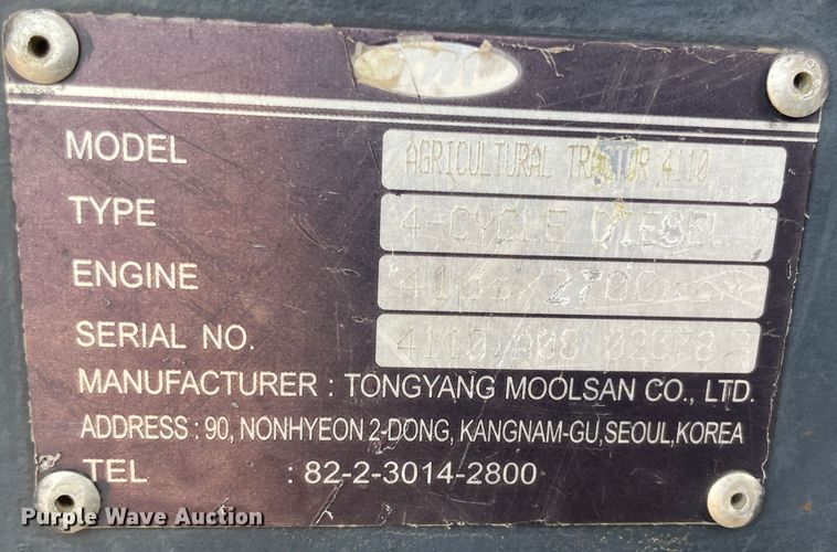 image for item JQ9745 Mahindra 4110  MFWD tractor