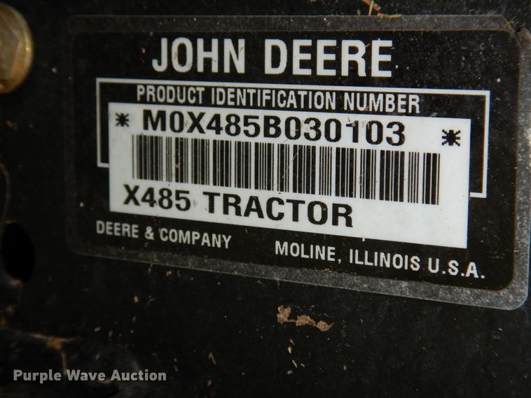 image for item JT9618 John Deere X485  lawn mower