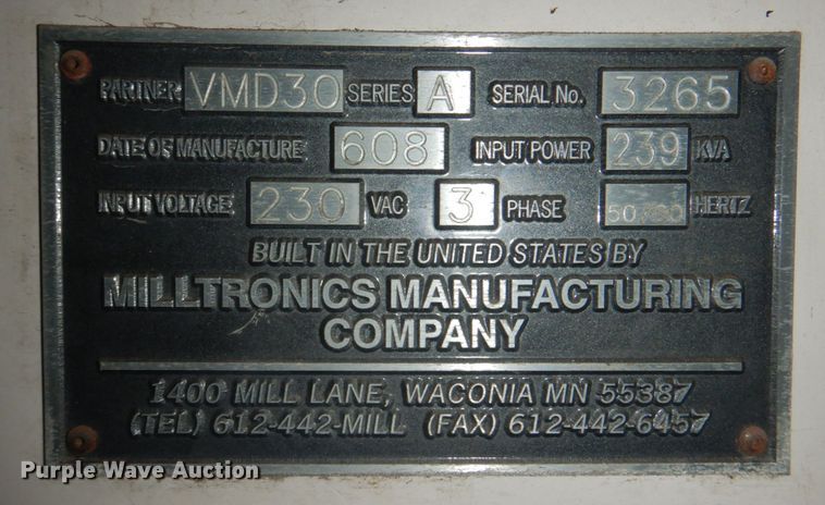 image for item KW9811 Miltronics VMD30  milling machine