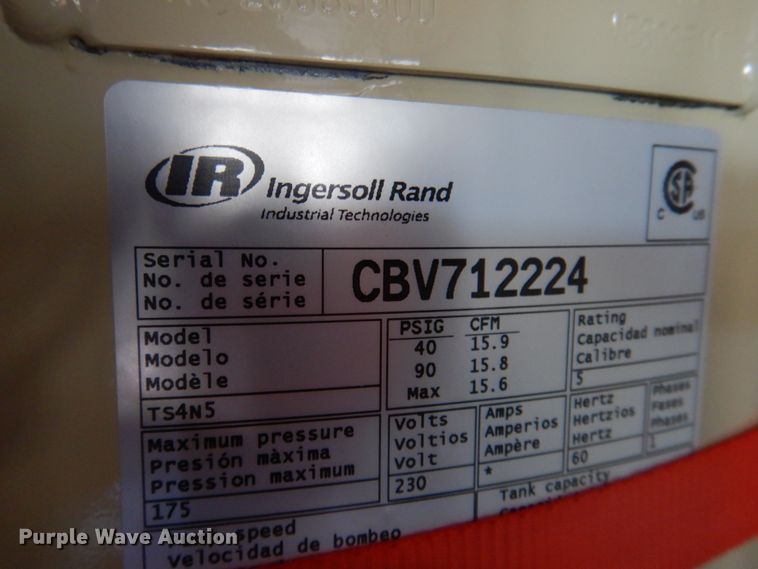 image for item KX9653 Ingersoll Rand TS5  air compressor