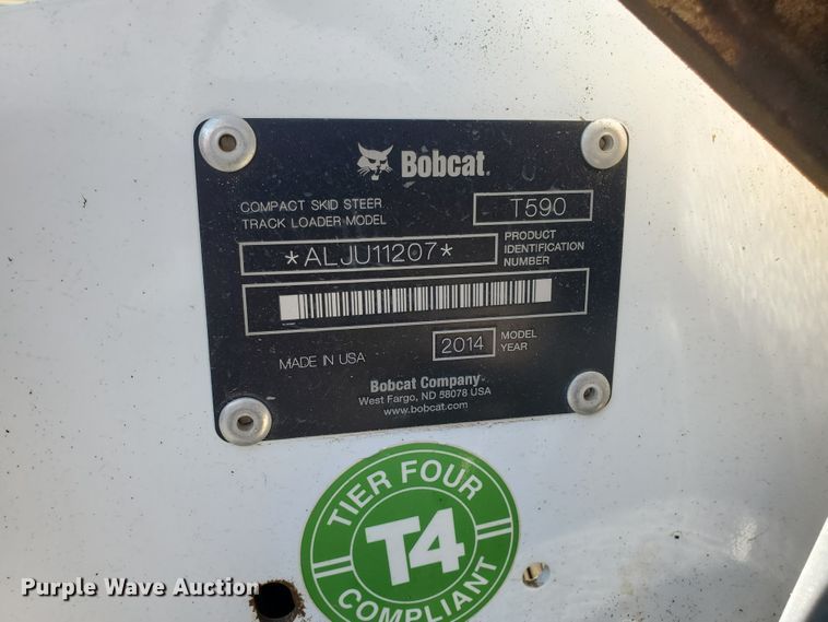 image for item KY9185 2014 Bobcat T590  skid steer loader