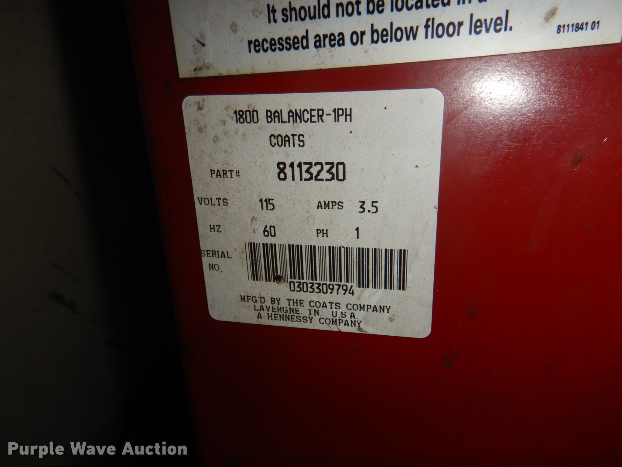 Coats XR1800 wheel balancer in Lincoln, NE Item KX9652 sold Purple Wave