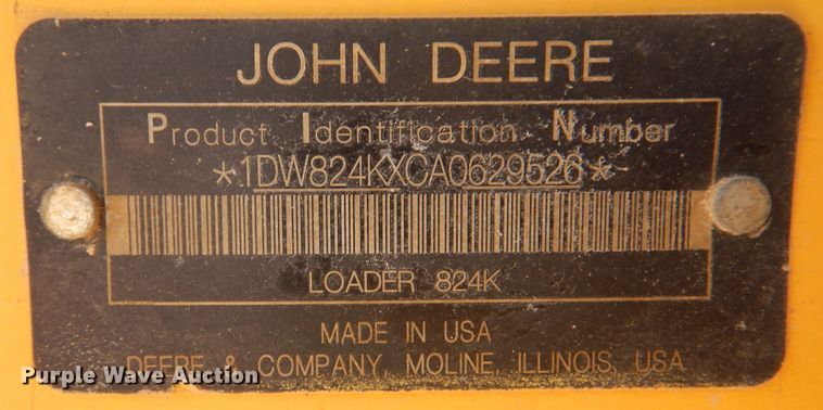 image for item DK2292 2010 John Deere 824K  wheel loader