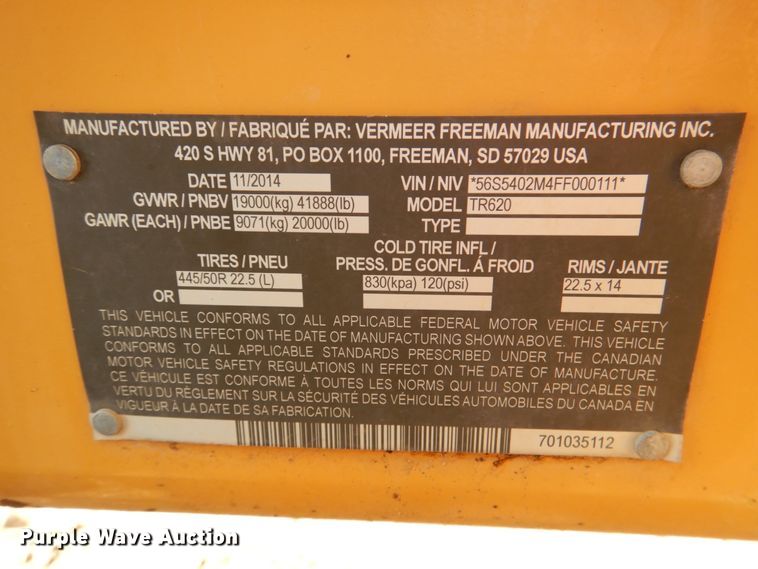 image for item DL0547 2015 Vermeer TR620  Trommel Screen