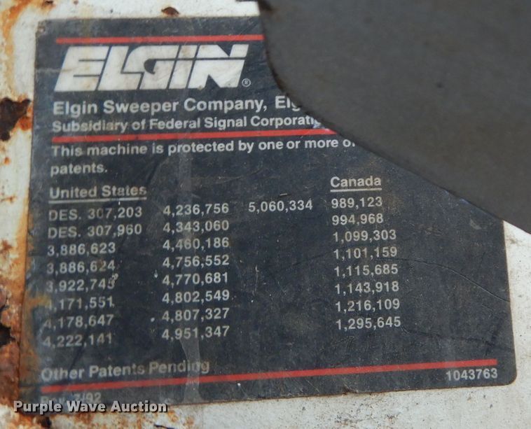 image for item DM0617 1996 Elgin P  street sweeper truck