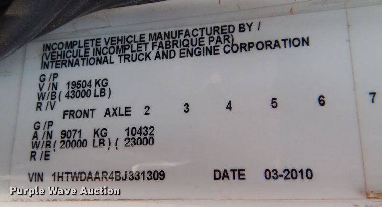 image for item DM0619 2011 International 7400  sewer jetter truck