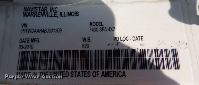 image for item DM0619 2011 International 7400  sewer jetter truck