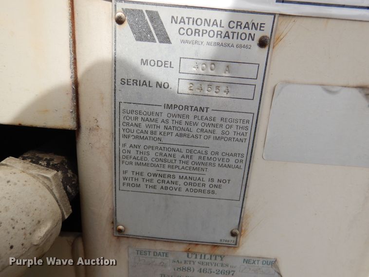 image for item DM1333 1994 Ford F800  crane truck