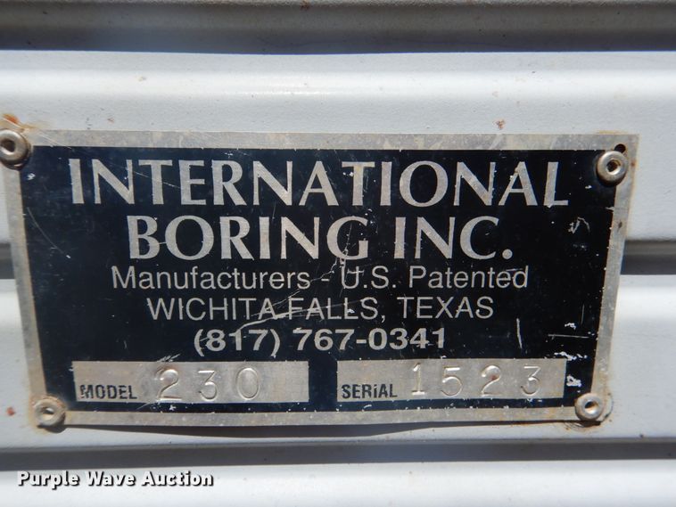 image for item DM3982 International Boring Inc. 230  boring machine
