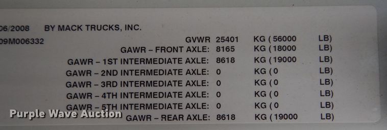 image for item DM4368 2009 Mack GU713  dump truck