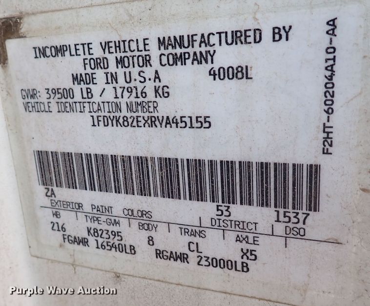 image for item DM5008 1994 Ford L8000  vacuum truck