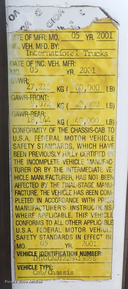 image for item DM5015 2002 International 2554  sewer jetter truck