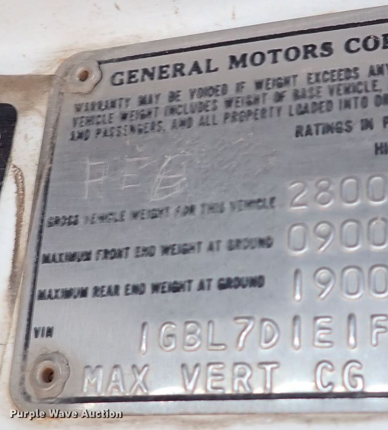image for item DM5016 1985 Chevrolet C70  sewer jetter truck