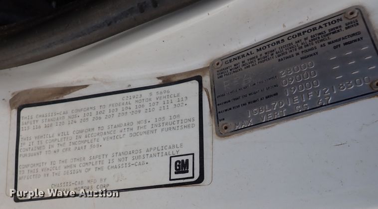 image for item DM5016 1985 Chevrolet C70  sewer jetter truck