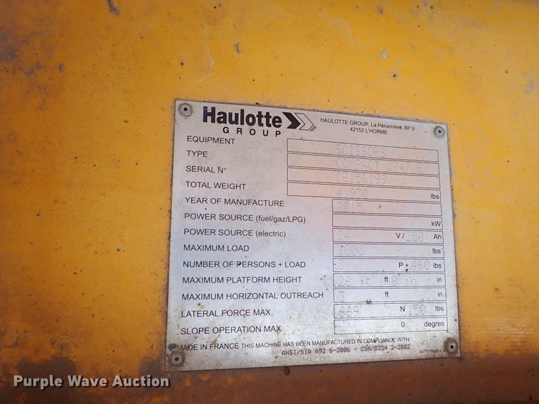 image for item DN2006 Haulotte 2747E  scissor lift