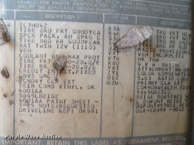 image for item DN5967 1991 GMC Top Kick  dump truck