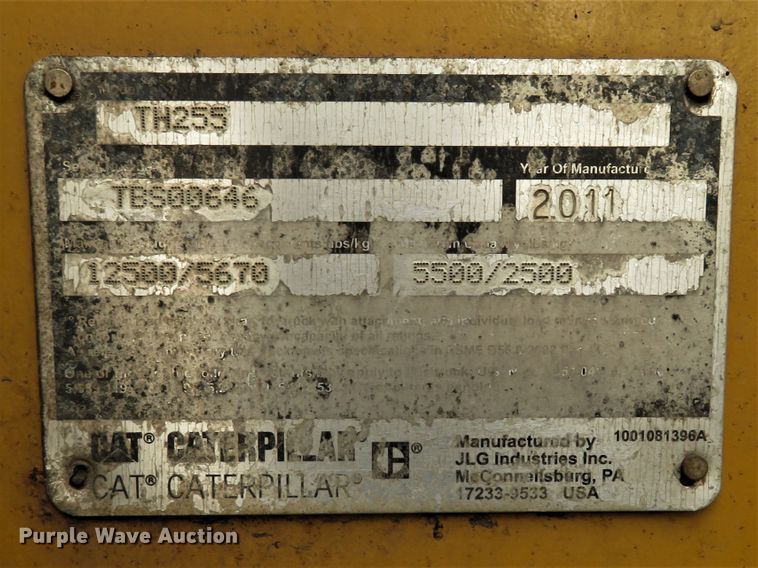 image for item FP9368 2011 Caterpillar TH255  telehandler