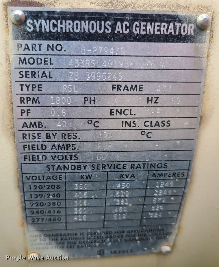 image for item IC9884 Kohler  generator