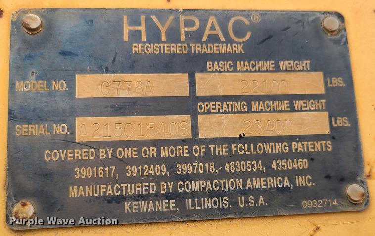 image for item IC9890 1995 Hypac C778A  double drum vibratory roller