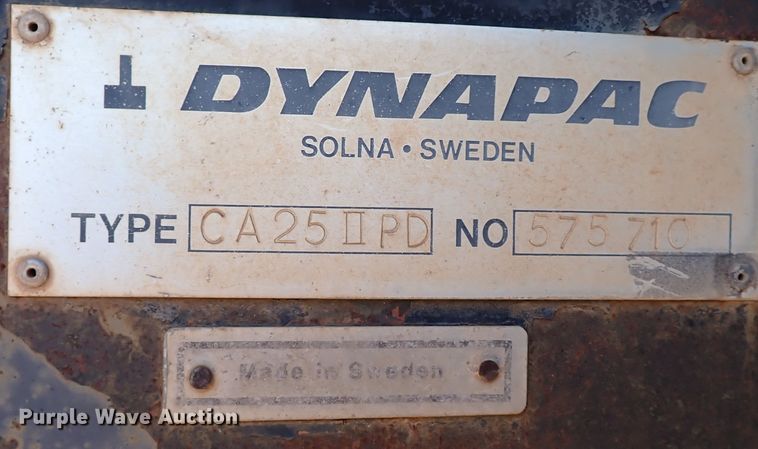 image for item IN9555 Dynapac CA25IIPD  single drum vibratory roller