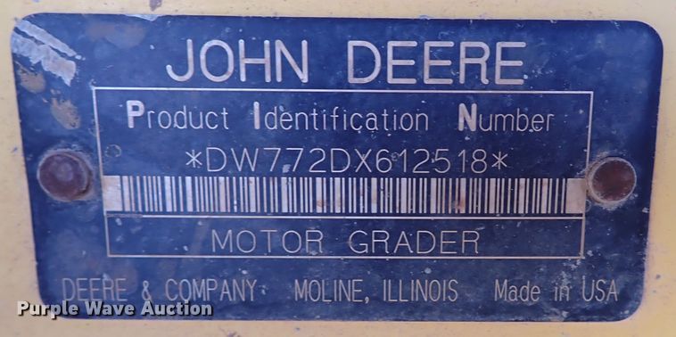 image for item IN9579 2007 John Deere 772D  motor grader