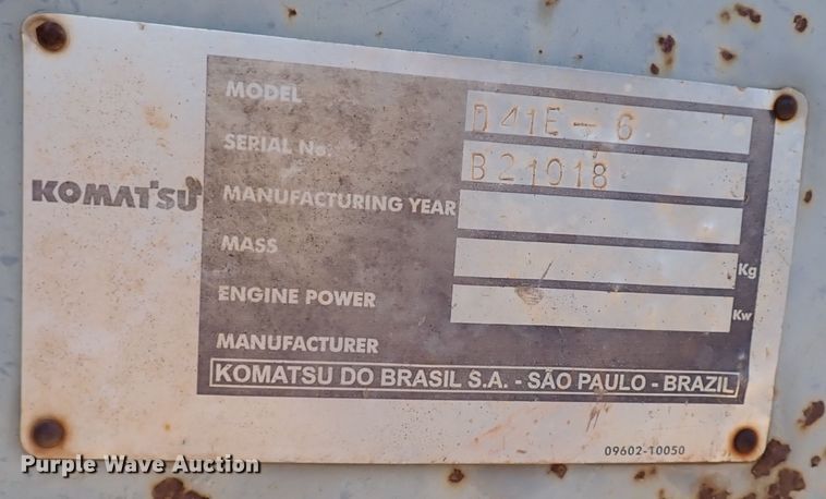 image for item IN9591 1998 Komatsu D41E-6  dozer