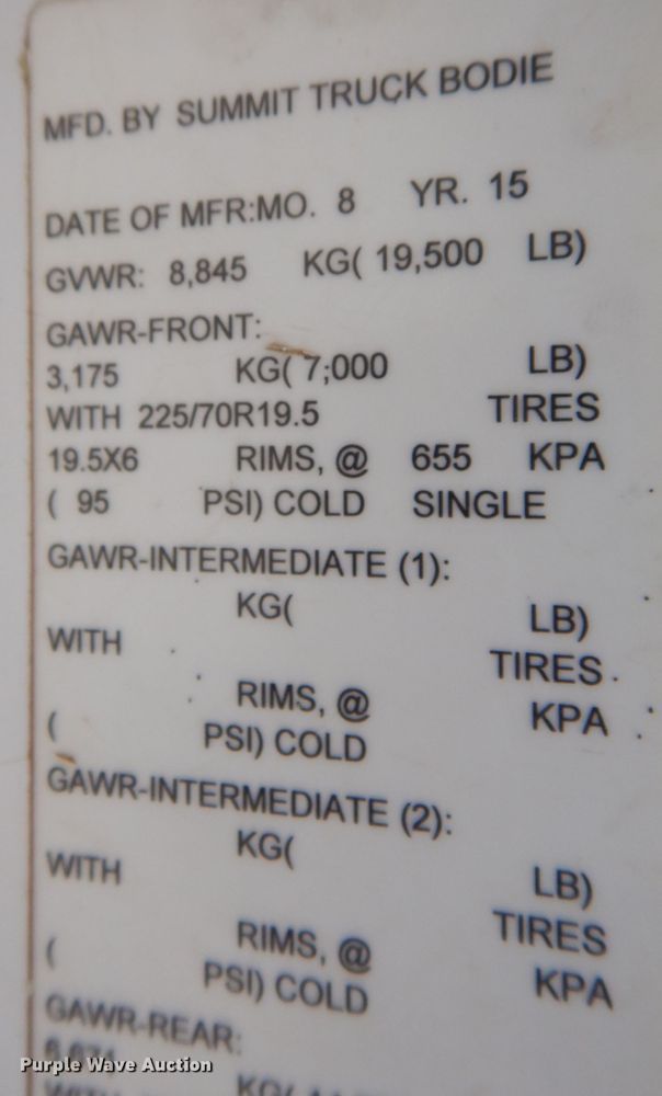 image for item IN9891 2015 Ford F550 Super Duty XL  truck cab and chassis