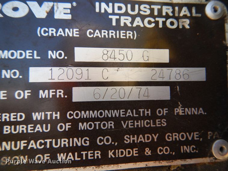 image for item JA9006 1974 Grove 8450G  crane